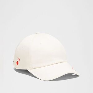 New Lululemon Heart Cutout Soft Brim Ball Cap in Light Ivory/Oxford Red: Sm/Med